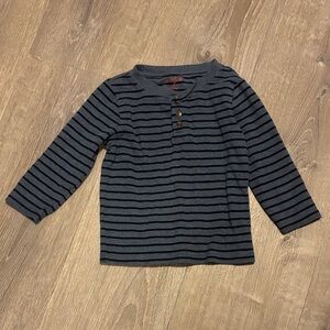Cat & Jack Navy and Black Striped Long Sleeve Tee